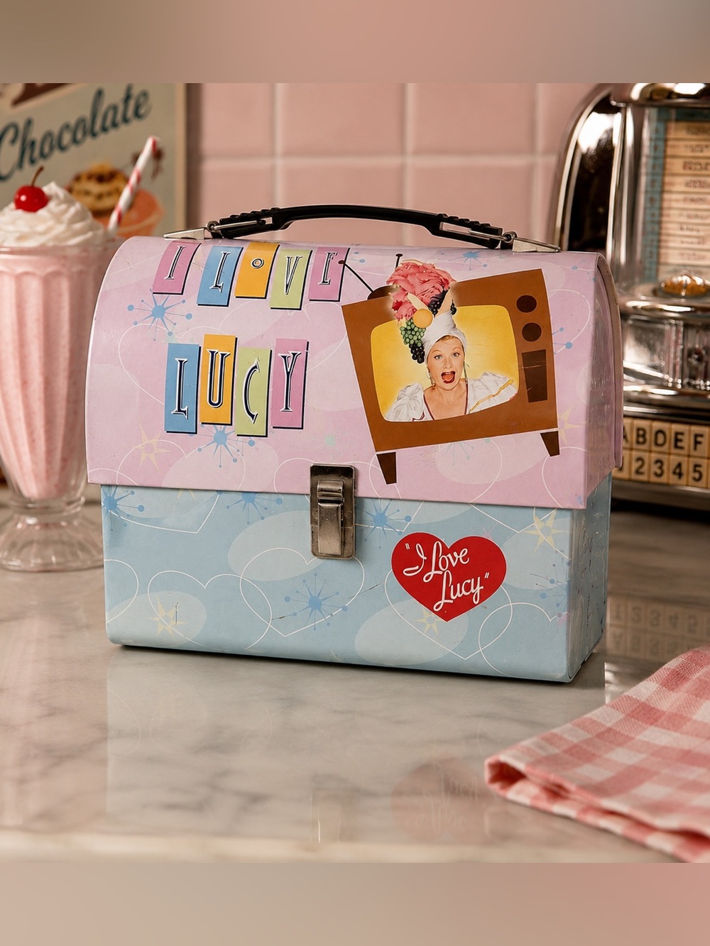 I Love Lucy Retro Tin Lunchbox Storage Box | Vintage Collectible Carry Case - Picture 1 of 6